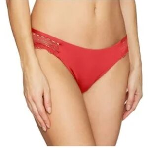 Laundry by Shelli Segal Crochet Hipster Bikini Bottom In Spice Red Size Small